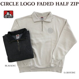 BEN DAVIS ベンデイビス 23780044 CIRCLE LOGO FADED HALF ZIP ハーフジップ スウェット 裏起毛 ヴィンテージ風 メンズ レディース