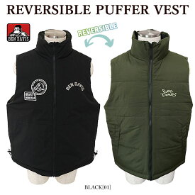 BEN DAVIS ベンデイビス 24380002 REVERSIBLE PUFFER VEST ベスト リバーシブル 中綿ベスト 刺しゅう メンズ レディース