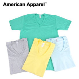 American Apparel アメリカンアパレル 2456-A FINE JERSEY SHORT SLEEVE V-NECK VネックTシャツ Tシャツ メンズ レディース 返品・交換不可【並行輸入品】