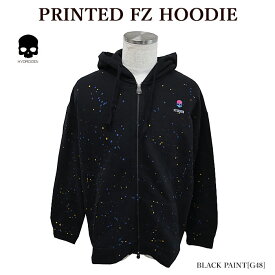 HYDROGEN ハイドロゲン 310614 PRINTED FZ HOODIE ジップアップパーカー ペイント スカル メンズ レディース 【並行輸入品】