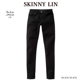 【店内全品ポイント5倍】Nudie Jeans ヌーディージーンズ 111539 L30 SKINNY LIN スキニーリン BLACK BLACK デニム ジーンズ ブラックデニム メンズ