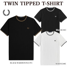 【店内全品ポイント5倍】【FRED PERRY】 フレッドペリー M1588 TWIN TIPPED T-SHIRT 半袖Tシャツ ティップライン 刺しゅう メンズ レディース