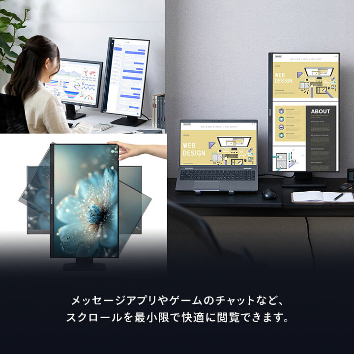 楽天市場】モニター 24インチ 90度画面回転 hdmi スピーカー内蔵 高 