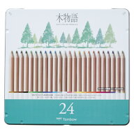 [トンボ鉛筆]木物語　色鉛筆缶入24色【CB-RS24C】