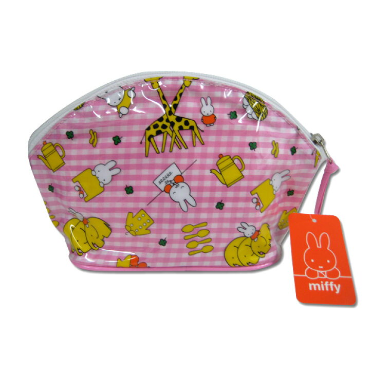 楽天市場 ミッフィー シェルポーチ ギンガムチェック柄 ピンク M便 1 1 ランドセルと文房具 シブヤ文房具