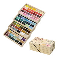 呉竹　固形絵具　顔彩耽美　桐箱100色セット4　MC20/100WD4　絵の具 水彩 数量限定商品