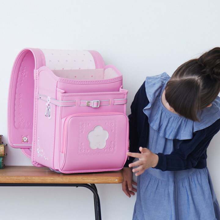 楽天市場 大特価 展示品 ランドセル 女の子 プチフルール クラリーノ フィットちゃん 小花の型押しと刺繍のランドセル デカポケ搭載 ランドセルと文房具 シブヤ文房具