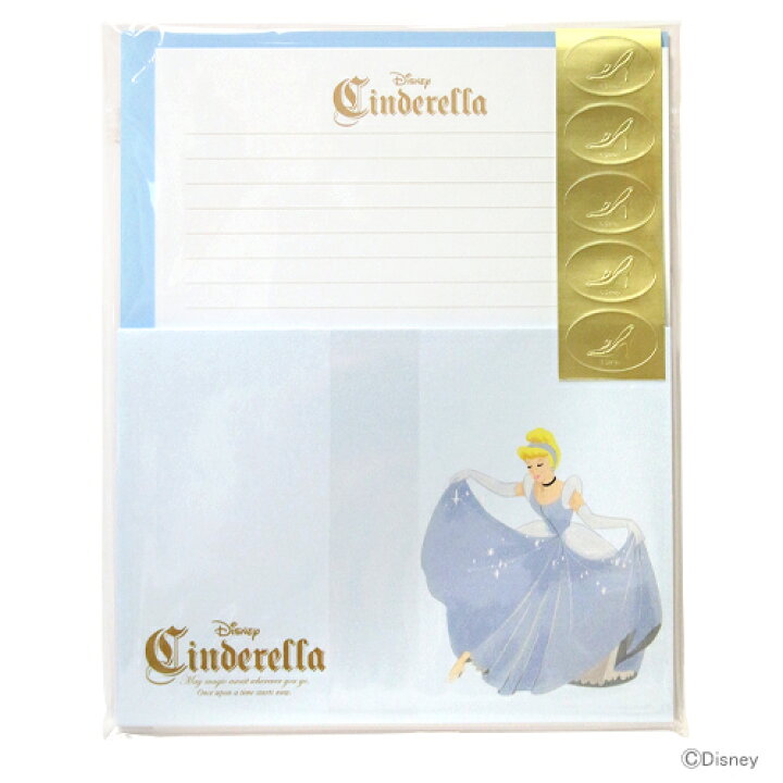 楽天市場 ディズニー プリンセス レターセット Dc Prs シンデレラ柄 Princess Storyシリーズ M便 1 2 Disneyzone ランドセルと文房具 シブヤ文房具
