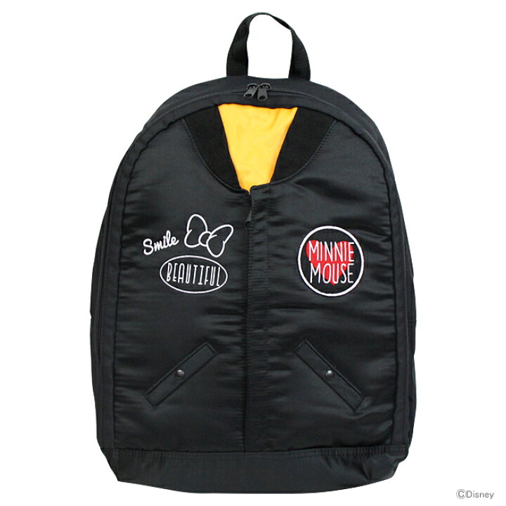 楽天市場 ディズニー ミニーマウス Ma 1 リュックサック デイパック 黒 D3942bk 3 Disneyzone ランドセルと文房具 シブヤ文房具