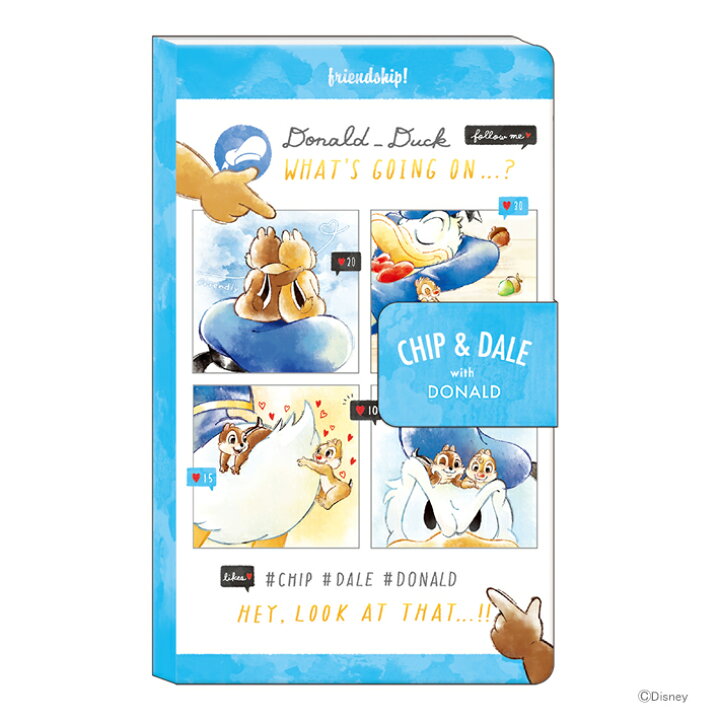 楽天市場 ディズニー ドナルドダック チップ デール スマホカバーメモ コマワリ柄 M便 1 1 Disneyzone ランドセルと文房具 シブヤ文房具
