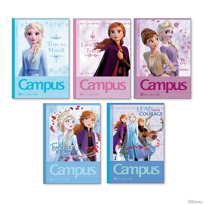 Frozen2 おしゃれ かわいい 5冊セット Disney ディズニー アナと雪の女王2 B罫 キャンパスノート Disneyzone 注文後の変更キャンセル返品 M便 1 5冊パック