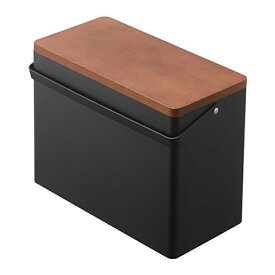 山崎実業 救急箱 タワー　 tower　ブラック　05289　4903208052894 薬入れ 薬箱 シンプル リビング おしゃれ かっこいい モダン 包帯 ばんそうこう ケース 薬収納 大容量 フタ 木 ウッド 小物入れ 収納 ボックス 収納 日用品 黒