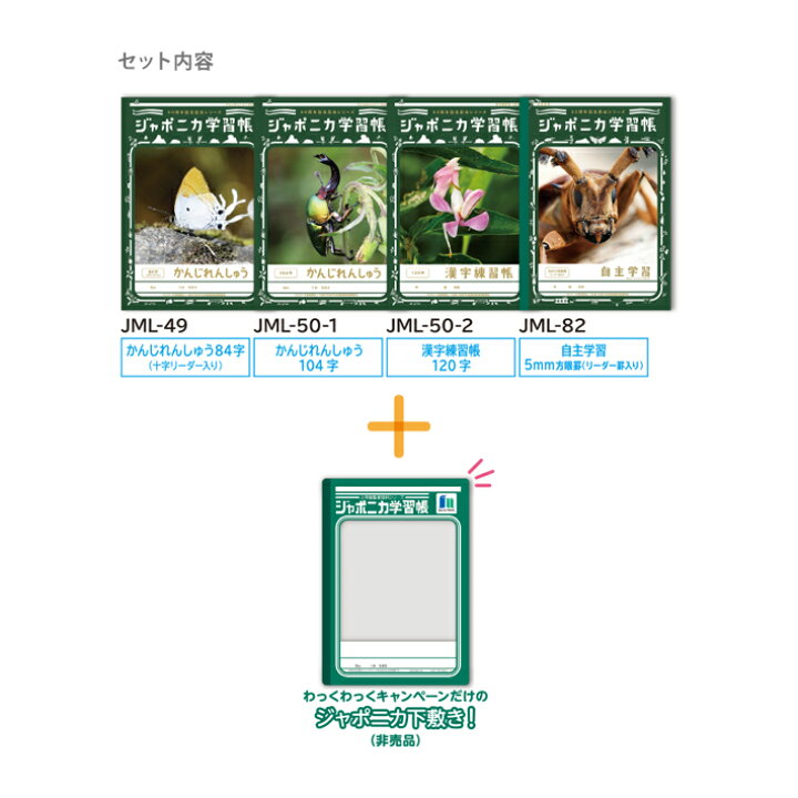 ジャポニカ学習帳 かんじれんしゅう 4冊セット 50字 84字 ノート 漢字 漢字練習帳 練習 売り込み 漢字