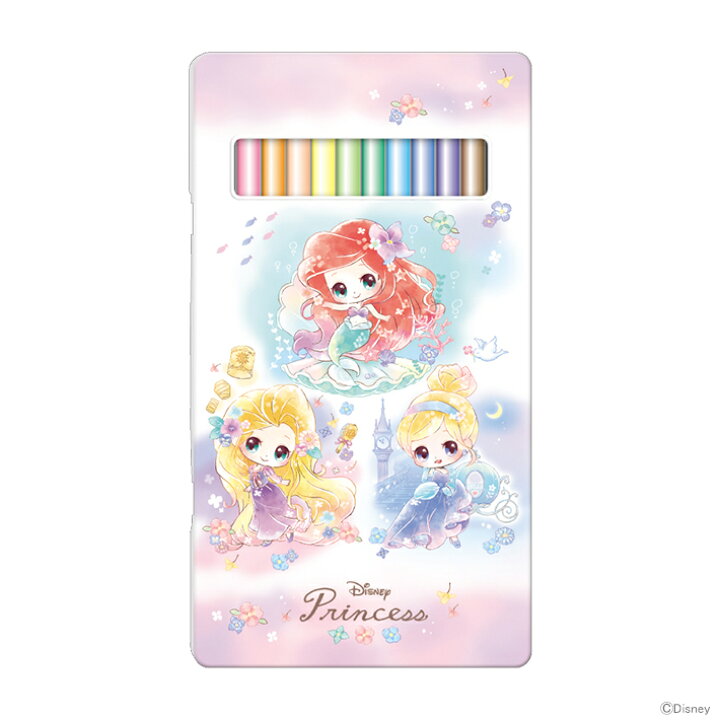 楽天市場 ディズニー プリンセス 色鉛筆 12色 新入学文具 M便 1 2 Disneyzone ランドセルと文房具 シブヤ文房具