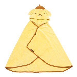 ポムポムプリン 吸水速乾フード付きバスポンチョ BPO1  サンリオキャラクターズ キャラクター キッズ 3歳 4歳 5歳 小学生 子ども タオル マイクロファイバー かわいい プール お風呂 楽し