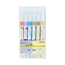 ポケモン　2色線ペン　ツインク　twiink　6本セット　ポケピース　4901770781631　[M便 1/4]