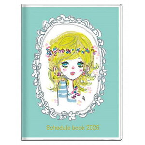 【メール便対応可】サンスター文具 2026年度 水森亜土 スケジュール帳/ダイアリー 週間B6 ストーリーブック グリーン S2959046