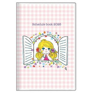 【メール便対応可】サンスター文具 2026年度 水森亜土 スケジュール帳/ダイアリー 月間B7 ピンク S2959232