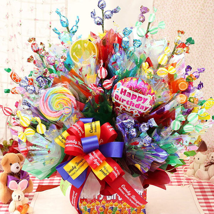 楽天市場 キャンディブーケ スペシャル スイーツアレンジ 選べる2種類 送料無料 誕生日プレゼント 女性 誕生日 プレゼント ギフト お祝い 七五三 歓迎会 送別会 出産祝い 開店祝い 花 スイーツ フラワー キャンディー ブーケ 花束 造花 ｂｕｎｂｕｎ ｂｅｅ
