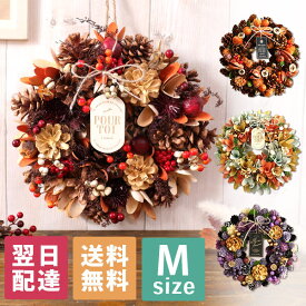 【最短翌日届け 14時まで】 リース クリスマスリース ナチュラルリース Mサイズ 送料無料 直径約20cm以上 誕生日プレゼント 誕生日 プレゼント ギフト 玄関 ドア 飾り ウェルカム 造花 ドライフラワー お祝い かわいい