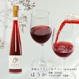 内祝 プチギフト 紀州南高梅＆赤ワイン（和歌山フルーツワイン）375ml アルコール分7.0度芳醇な梅の香りを楽しむ赤ワイン国産赤ワイン カクテル お酒 果実酒 リキュール 100％国産 有機酸 ワイン プレゼント 袋