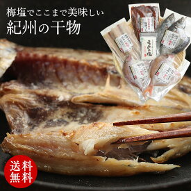 ギフト 梅塩使用の紀州の干物！4種7～8枚セット【送料無料 ※一部地域除く】（太刀魚、小あじ、さんまみりん干し、鯛）メディアでも紹介★大変まろやかで美味しい干物！内祝い ギフト