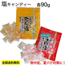 紀州塩キャンディ 梅＆みかん 各90g 【全国送料無料】※ネコポスお届け。（日時指定不可・代引不可・同梱不可）