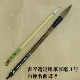 書写選定(しょしゃせんてい)用筆 白樺 書写・楷書・ 行書・習字　2本組 兼毫筆 熊野で造る筆 小学生 中学生