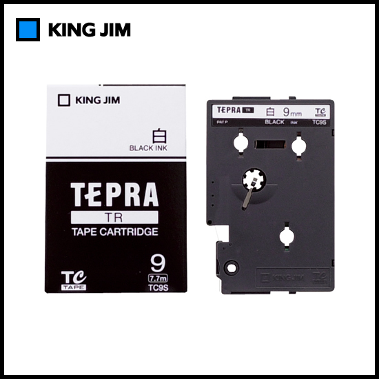 DM便対応可能商品です キングジム テプラTRテープカートリッジ 白ラベル 卓抜 TC9S 白 9mm幅 黒文字 ＴＲシリーズ専用テープカートリッジ 海外限定