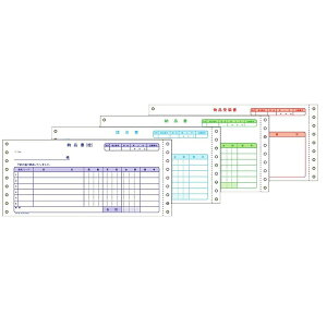 コクヨ/連続伝票用紙納品書(請求受領付) 4枚複写(EC-テ1002)ノーカーボン紙 ブルー発色 KOKUYO