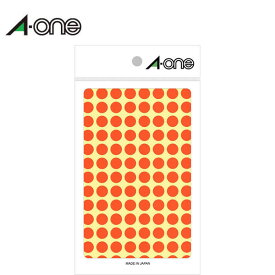 エーワン／カラーラベル　単色・橙　φ9mm（07005）14シート×104面・1456片　識別に便利な丸型のラベル　グラフや分布図の作成、在庫管理などに　整理・表示用／A-one