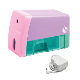 【全3色】ソニック／イージーピージー　電動鉛筆削り（EK-7018-P）ピンク　ピンク×紫　アダプター付き　電源遮断安全機構　スリム設計　SONiC
