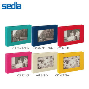 【全6色】セキセイ/ハーパーハウス フレームポケットアルバム 40枚収容 Lサイズ 布貼り表紙 (XP-2740) sedia 写真が映える黒台紙です