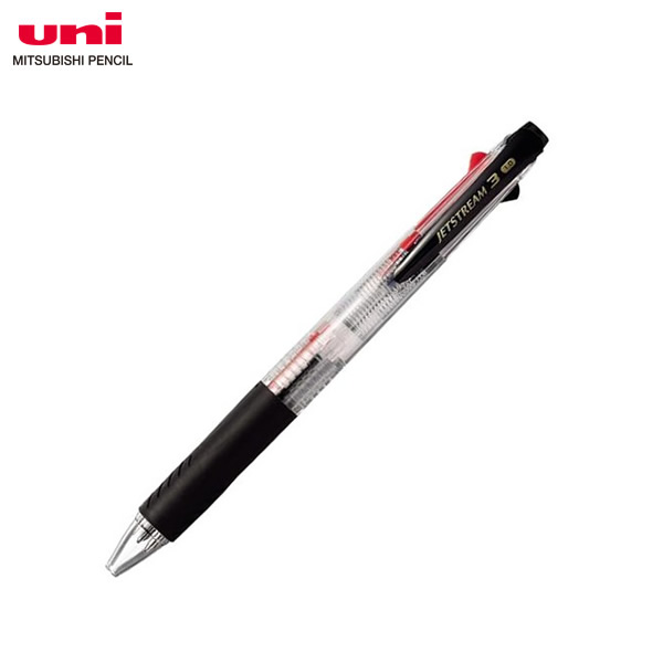 【ボール径1.0mm】三菱鉛筆／3色ボールペン・ジェットストリーム（SXE340010.T）（SXE3-400-10）透明　 クセになるなめらかな書き味の多色ボールペン！ | ぶんぐる