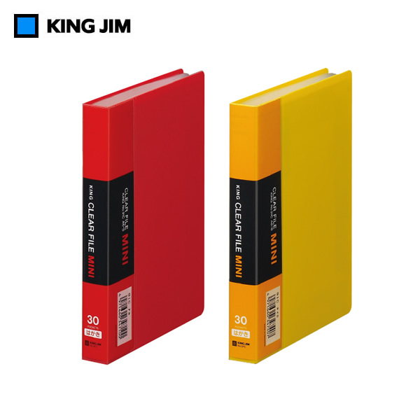 【全2色・A6タテ型】キングジム／クリアーファイルミニ（91C）　赤・黄　30ポケット　収納枚数60枚　 A6サイズのベーシックなクリアーファイル／KING JIM | ぶんぐる