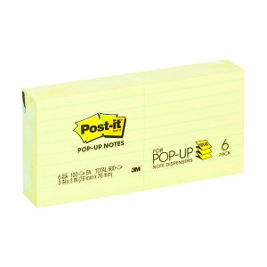 3M/ポスト・イット ポップアップノート・ふせん ディスペンサー用詰替え用(R335) イエロー ポップアップノート・罫線入り6個パック 100枚×6 ※本体(DS330WC-Y)にセットしてお使い
