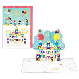 ホールマーク／オルゴールカード　ディズニー バースデーミッキーマウス・マーチ（EAO-822-415）カードを開くとミッキーと仲間たちがポップアップ　Hallmark