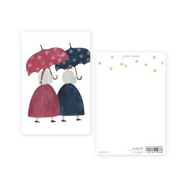 表現社／ポストカード おはな柄の傘 ネクタイ（25-438）きらりと輝く箔押し加工がおしゃれなポストカード