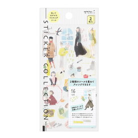 ミドリ／シール 2枚入 ファッション柄（82637006）手帳やノートのデコレーションに　マスキングシールタイプ　midori／デザインフィル