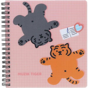 【残り1点限り】サンスター文具/Wリングノート MUZIK TIGER(ムジークタイガー) 2 B(S2642239)韓国、ソウルで誕生した大人気イラストレーションブランド「MUZIK TIGER」 sun-star