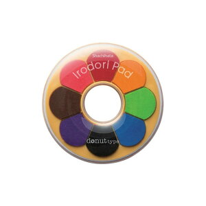 【8色入】シャチハタ Shachihata/多色スタンプ台 イロドリパッド(ドーナツタイプ)HPR-8DA 選び抜かれたこだわりの8色が使える、かわいいスタンプパッド