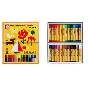 【太巻き24色】サクラクレパス/クレパス太巻24色 ゴムひも付(LP24R)のびのびと自由に描ける【学童用品】【小学生】