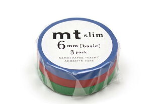 �J������H�� �^ �}�X�L���O�e�[�v mt slim 6mm �@�u���[�E���b�h�E�O���[���@(3mm×7m)�@�iMTSLIM14R�j3���Z�b�g