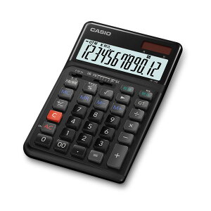 カシオ計算機 人間工学電卓中型(JE-12D)ホワイト、ブラック デスクタイプ CASIO
