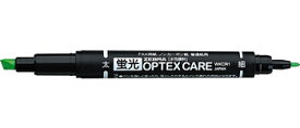 ゼブラ　蛍光オプテックス ケア 緑・WKCR1-G【蛍光ペン】OPTEX 1本で太細両用