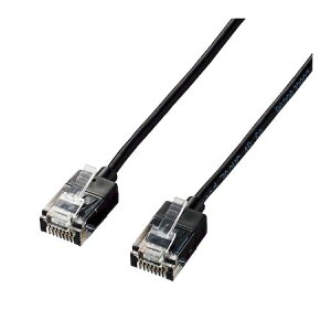 �G���R�� ELECOM LD-GPASS/BK2 LAN�P�[�u�� Cat6A �X�[�p�[�X���� 2m �u���b�N RJ45�R�l�N�^ 10Gbps RoHS�w�ߏ��� 10���� LDGPASS/BK2