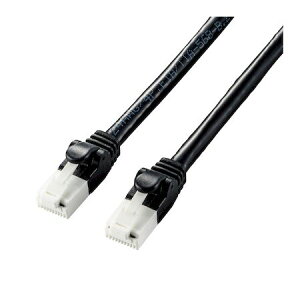 �G���R�� ELECOM LD-GPAT/BK10 LAN�P�[�u�� Cat6A �c�����܂�Ȃ� 1m �u���b�N RJ45�R�l�N�^ 10Gbps RoHS�w�ߏ��� 10���� LDGPAT/BK10