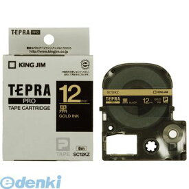 キングジム KING JIM SC12KZ PROテープ　カラーラベル黒／金文字【1巻8m】