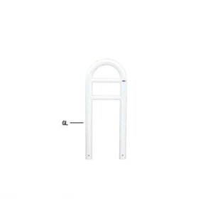 【個人宅配送不可】帝金 Teikin HG83A-04 W 直送 代引不可・他メーカー同梱不可 スチール製バリカー 横型・コノ字型・アーチ型・U字型車止めポール スタンダードタイプ φ76.3×t3.2 W420 H750 mm 白