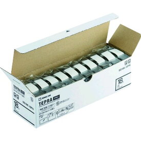 【あす楽対応】「直送」キングジム KIMG JIM SS18K-10PN ラベルプリンタ用テープカートリッジ 「テプラ」PROテープエコパック 10個入り 白 SS18K10PN PROテープ 黒文字 18mm 18mm幅 テプラPROテープ